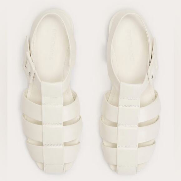 Everlane The Day Fisherman Sandal Canvas White Leather Size 8.5 New Without Box - Picture 3 of 11